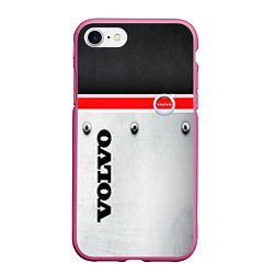 Чехол iPhone 7/8 матовый VOLVO, цвет: 3D-малиновый