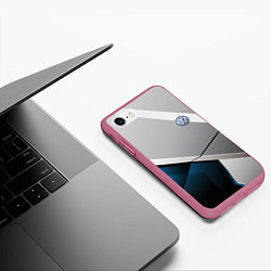 Чехол iPhone 7/8 матовый VOLKSWAGEN, цвет: 3D-малиновый — фото 2