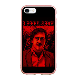 Чехол iPhone 7/8 матовый I feel Like Escobar, цвет: 3D-светло-розовый