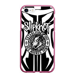 Чехол iPhone 7/8 матовый Slipknot, цвет: 3D-малиновый