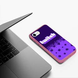 Чехол iPhone 7/8 матовый TWITCH ТВИЧ, цвет: 3D-малиновый — фото 2