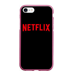 Чехол iPhone 7/8 матовый NETFLIX, цвет: 3D-малиновый