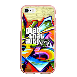Чехол iPhone 7/8 матовый GTA:5, цвет: 3D-светло-розовый