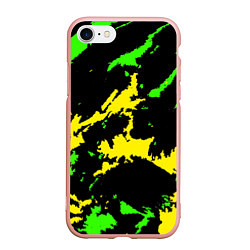 Чехол iPhone 7/8 матовый Желто-зеленый, цвет: 3D-светло-розовый
