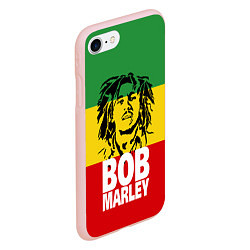 Чехол iPhone 7/8 матовый Bob Marley, цвет: 3D-светло-розовый — фото 2
