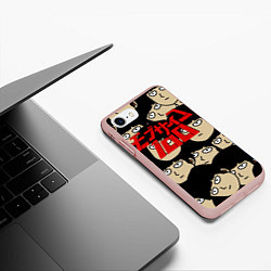 Чехол iPhone 7/8 матовый МОБ ПСИХО, цвет: 3D-светло-розовый — фото 2