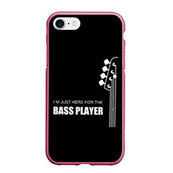 Чехол iPhone 7/8 матовый BASS PLAYER GUITAR, цвет: 3D-малиновый