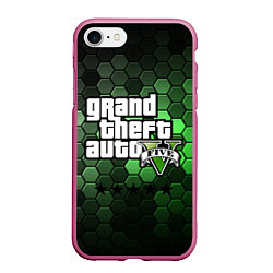Чехол iPhone 7/8 матовый GTA 5 ГТА 5, цвет: 3D-малиновый