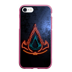 Чехол iPhone 7/8 матовый Assassins Creed Valhalla, цвет: 3D-малиновый