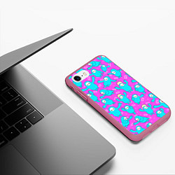 Чехол iPhone 7/8 матовый Fall guys Pink, цвет: 3D-малиновый — фото 2