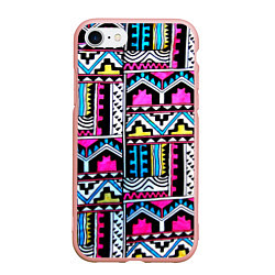 Чехол iPhone 7/8 матовый Ацтеки, цвет: 3D-светло-розовый