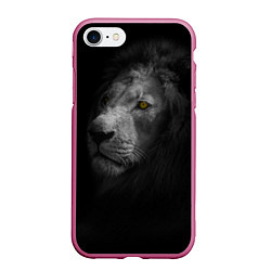 Чехол iPhone 7/8 матовый Лев, цвет: 3D-малиновый
