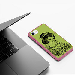 Чехол iPhone 7/8 матовый Geisha 23, цвет: 3D-малиновый — фото 2
