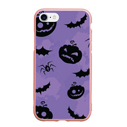 Чехол iPhone 7/8 матовый Фиолетовый хэллоуин, цвет: 3D-светло-розовый
