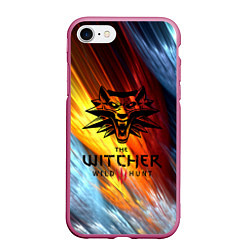 Чехол iPhone 7/8 матовый The Witcher Ведьмак Logo, цвет: 3D-малиновый