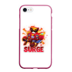 Чехол iPhone 7/8 матовый Сердж Бравл Старс Surge BS, цвет: 3D-малиновый