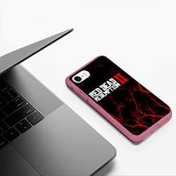 Чехол iPhone 7/8 матовый RED DEAD REDEMPTION 2, цвет: 3D-малиновый — фото 2