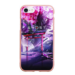 Чехол iPhone 7/8 матовый Ghost of Tsushima, цвет: 3D-светло-розовый