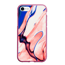 Чехол iPhone 7/8 матовый Fluid art, цвет: 3D-малиновый