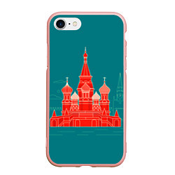Чехол iPhone 7/8 матовый Москва, цвет: 3D-светло-розовый