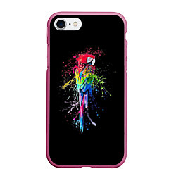 Чехол iPhone 7/8 матовый Попугай, цвет: 3D-малиновый