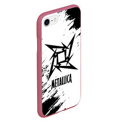 Чехол iPhone 7/8 матовый METALLICA МЕТАЛЛИКА, цвет: 3D-малиновый — фото 2