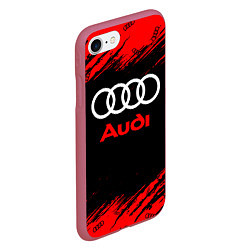 Чехол iPhone 7/8 матовый AUDI АУДИ, цвет: 3D-малиновый — фото 2