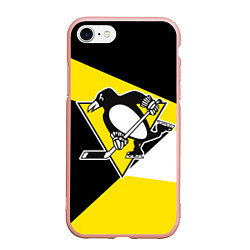 Чехол iPhone 7/8 матовый Pittsburgh Penguins Exclusive, цвет: 3D-светло-розовый