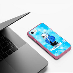 Чехол iPhone 7/8 матовый UNDERTALE, цвет: 3D-малиновый — фото 2