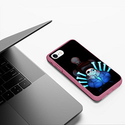 Чехол iPhone 7/8 матовый UNDERTALE, цвет: 3D-малиновый — фото 2