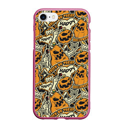 Чехол iPhone 7/8 матовый Хэллоуин, цвет: 3D-малиновый