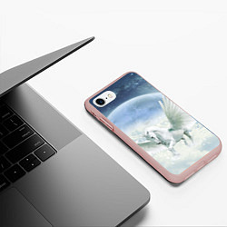 Чехол iPhone 7/8 матовый Пегас, цвет: 3D-светло-розовый — фото 2