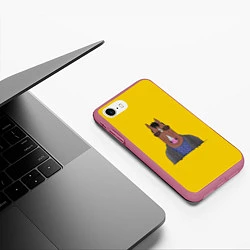 Чехол iPhone 7/8 матовый Конь БоДжек, цвет: 3D-малиновый — фото 2