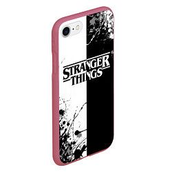 Чехол iPhone 7/8 матовый Stranger Things, цвет: 3D-малиновый — фото 2