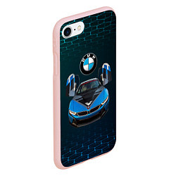 Чехол iPhone 7/8 матовый BMW i8 Turbo тюнинговая, цвет: 3D-светло-розовый — фото 2