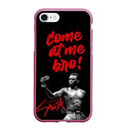 Чехол iPhone 7/8 матовый Israel Adesanya, цвет: 3D-малиновый