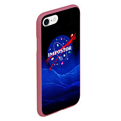 Чехол iPhone 7/8 матовый IMPOSTOR NASA, цвет: 3D-малиновый — фото 2