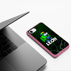Чехол iPhone 7/8 матовый Among Us x Brawl Stars, цвет: 3D-малиновый — фото 2