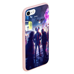 Чехол iPhone 7/8 матовый Маска Watch dogs Z, цвет: 3D-светло-розовый — фото 2