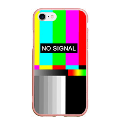 Чехол iPhone 7/8 матовый NO SIGNAL, цвет: 3D-светло-розовый
