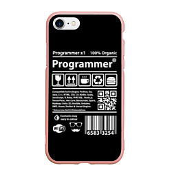 Чехол iPhone 7/8 матовый Programmer, цвет: 3D-светло-розовый