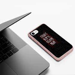 Чехол iPhone 7/8 матовый Изыди вирус окаянный, цвет: 3D-светло-розовый — фото 2