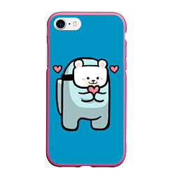 Чехол iPhone 7/8 матовый Nyan Cat Among Us, цвет: 3D-малиновый