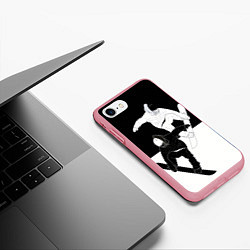Чехол iPhone 7/8 матовый Сноубордисты, цвет: 3D-баблгам — фото 2
