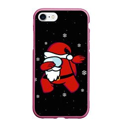 Чехол iPhone 7/8 матовый Santa Claus Among Us, цвет: 3D-малиновый