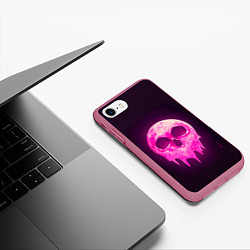 Чехол iPhone 7/8 матовый Розовая Луна, цвет: 3D-малиновый — фото 2
