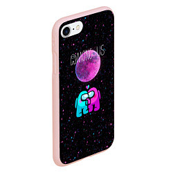 Чехол iPhone 7/8 матовый Among Us Love, цвет: 3D-светло-розовый — фото 2