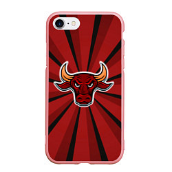 Чехол iPhone 7/8 матовый Красный бык, цвет: 3D-баблгам