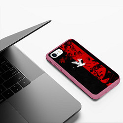 Чехол iPhone 7/8 матовый ЖУРАВЛЬ, цвет: 3D-малиновый — фото 2