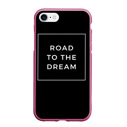 Чехол iPhone 7/8 матовый Road to the dream, цвет: 3D-малиновый